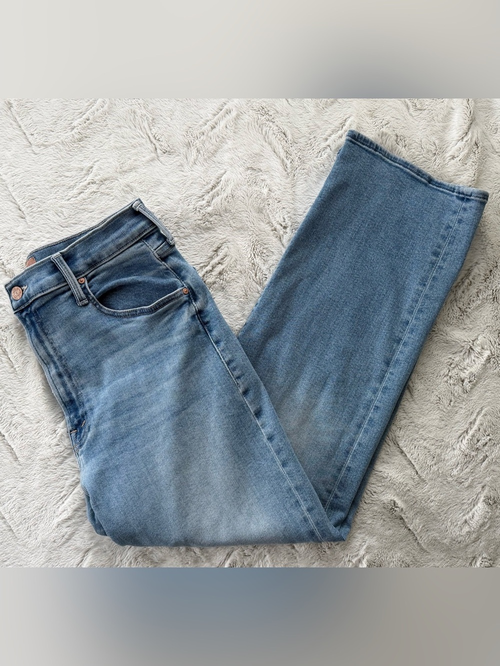MOTHER Lil Mother Lil Rambler High-Rise Flood Jeans, 32 P